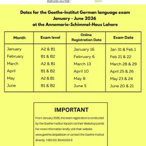Dates for the Goethe-Institut German Language exam