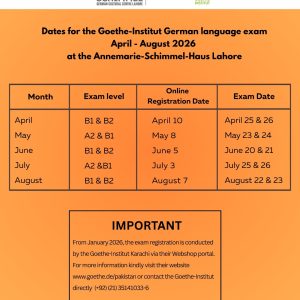 Dates for the Goethe-Institut German Language exam