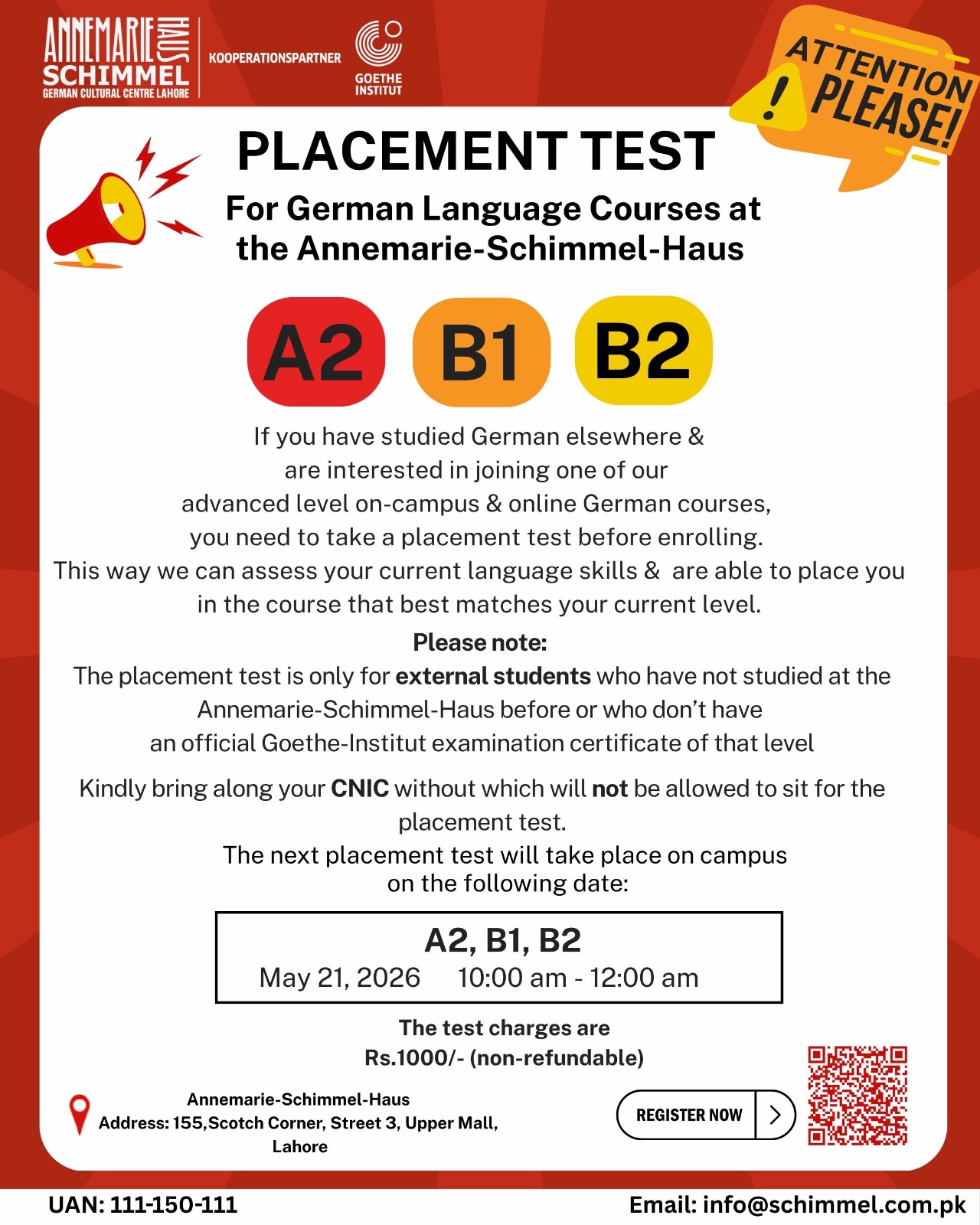 Placement Test May 2026 Poster