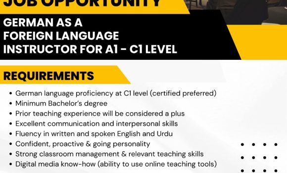 Job Opportunity: German Language Instructor (A1 – C1 Level)