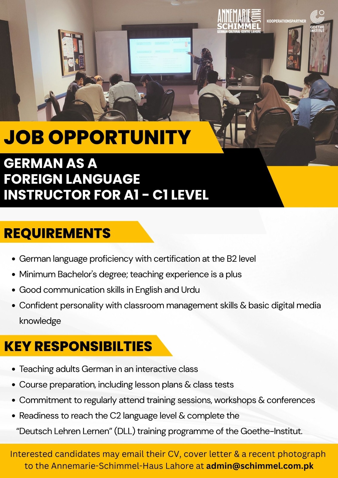 German Instructor Job Poster